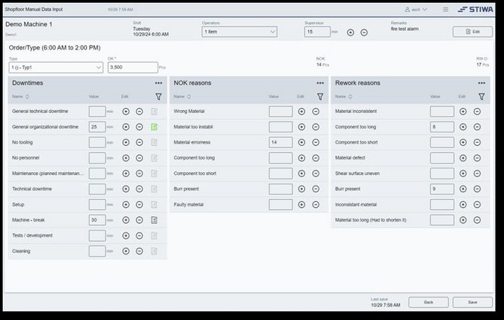 Manuelle Datenerfassung